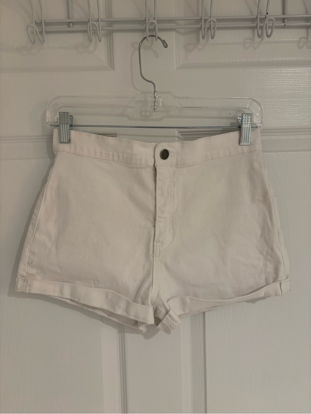 Forever 21 White Denim Cuffed Shorts - Picture 2 of 5